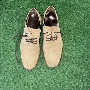 Cole Haan Lunargrand Wingtip Tan Suede Oxford Shoes Men's Sz 13